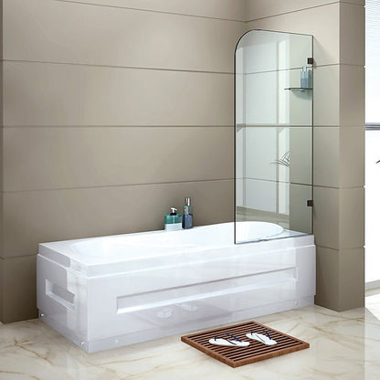 700 x 1450mm Frameless Bath Panel 10mm Glass Shower Screen By Della Francesca V63-822321