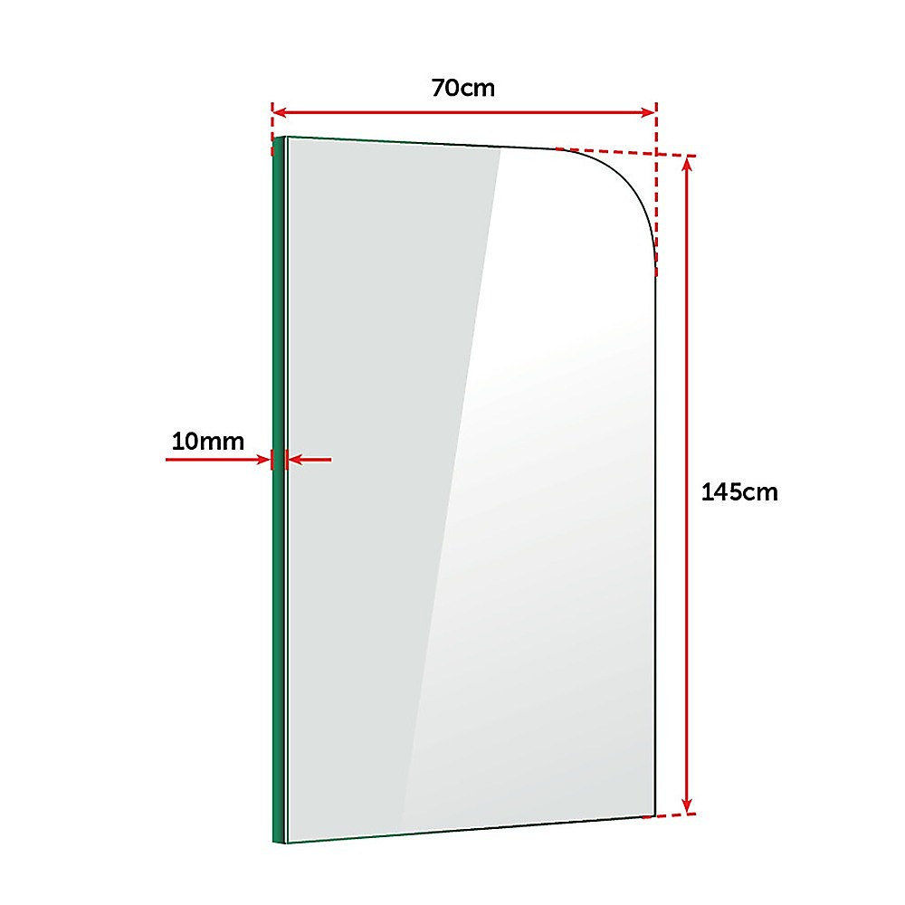 700 x 1450mm Frameless Bath Panel 10mm Glass Shower Screen By Della Francesca V63-822321
