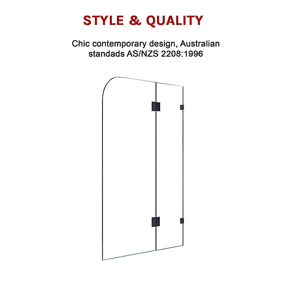 900 x 1450mm Frameless Bath Panel 10mm Glass Shower Screen By Della Francesca V63-822331