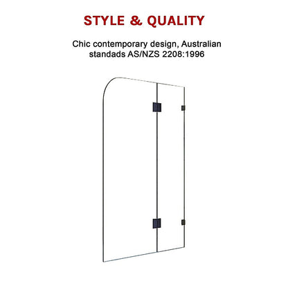 900 x 1450mm Frameless Bath Panel 10mm Glass Shower Screen By Della Francesca V63-822331