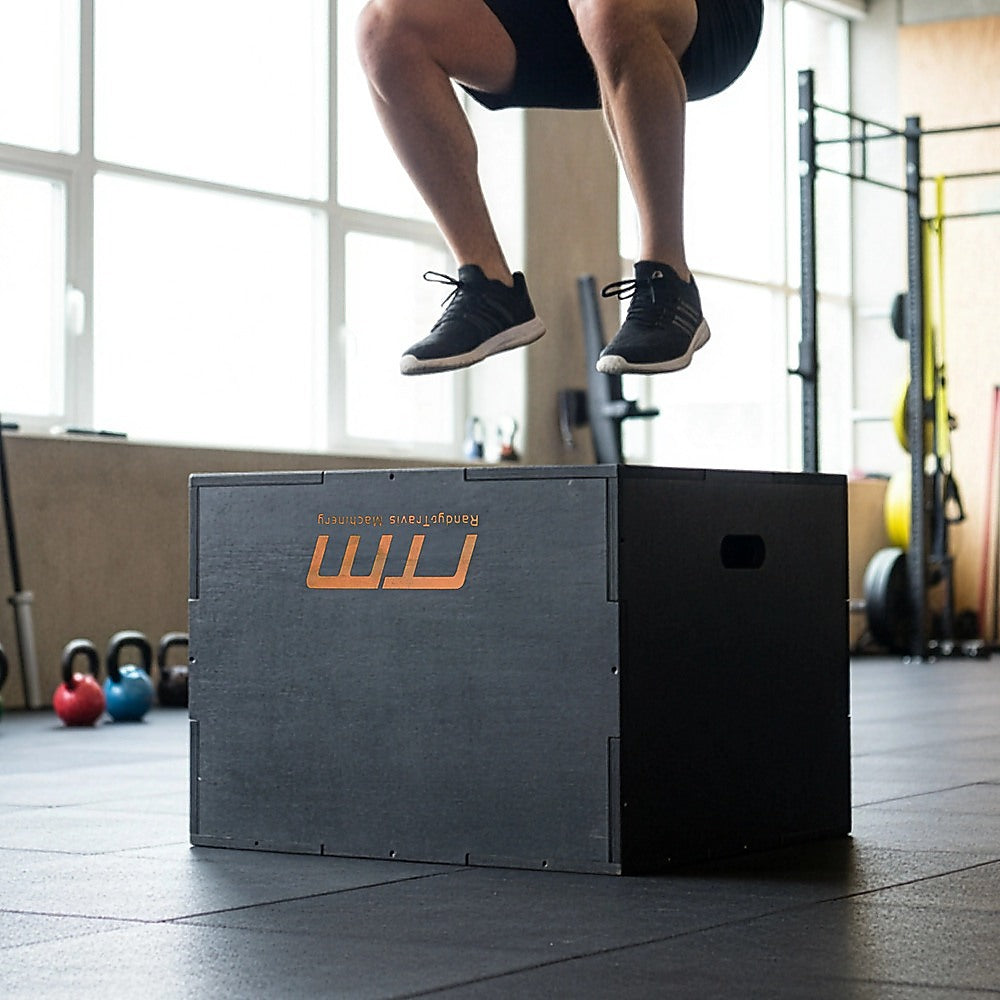 3 IN 1 Black Wood Plyo Games Plyometric Jump Box V63-822371