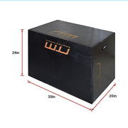 3 IN 1 Black Wood Plyo Games Plyometric Jump Box V63-822371