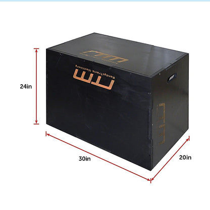 3 IN 1 Black Wood Plyo Games Plyometric Jump Box V63-822371
