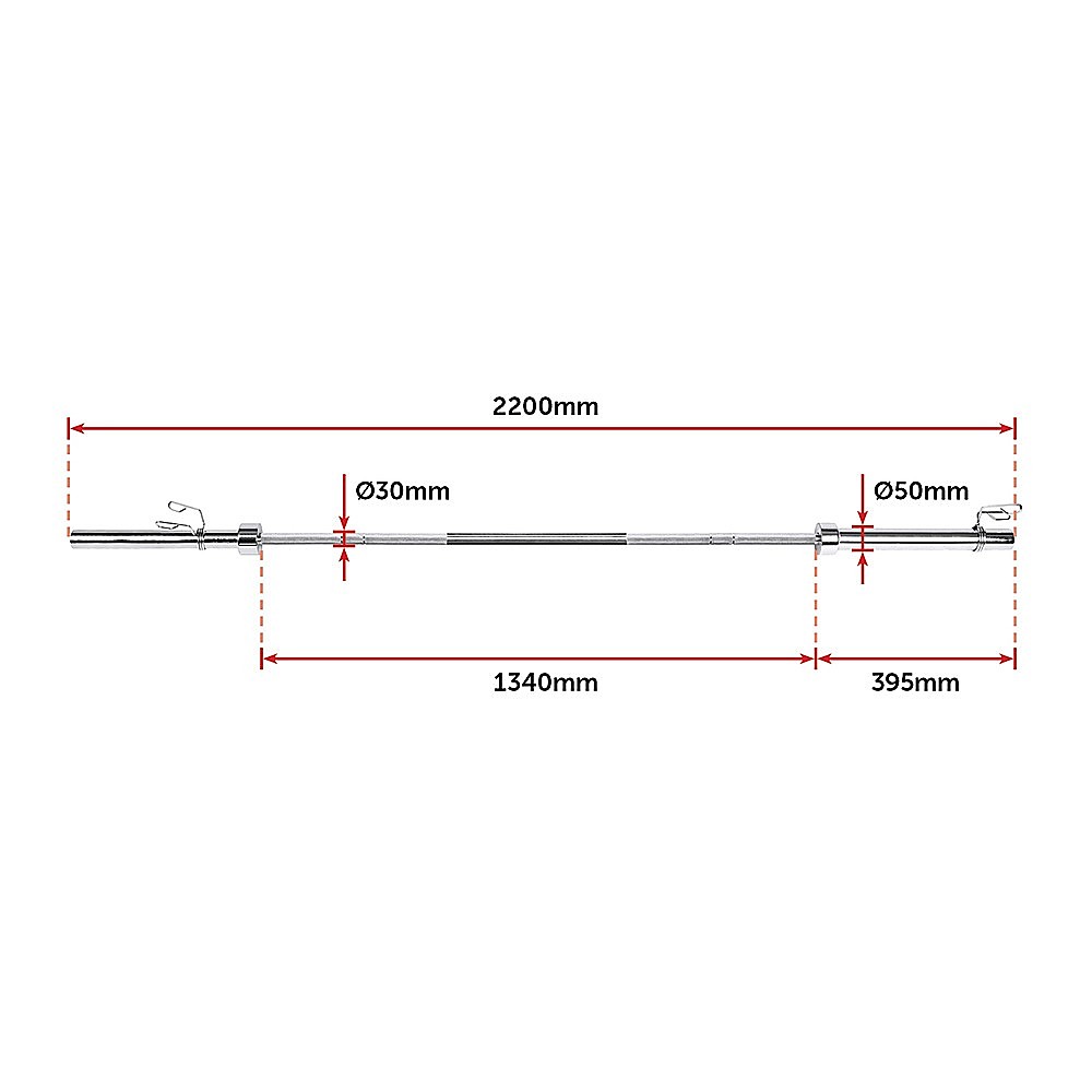 20kg Olympic Barbell 700lb Rated for Powerlifting Home Gym Training V63-822381