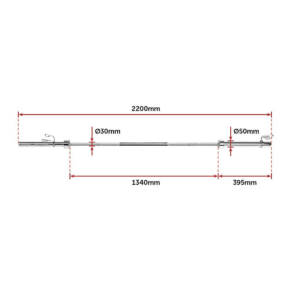 20kg Olympic Barbell 700lb Rated for Powerlifting Home Gym Training V63-822381