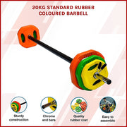 20kg Standard Rubber Coated Barbell Weight Bar for Home Gym V63-822391