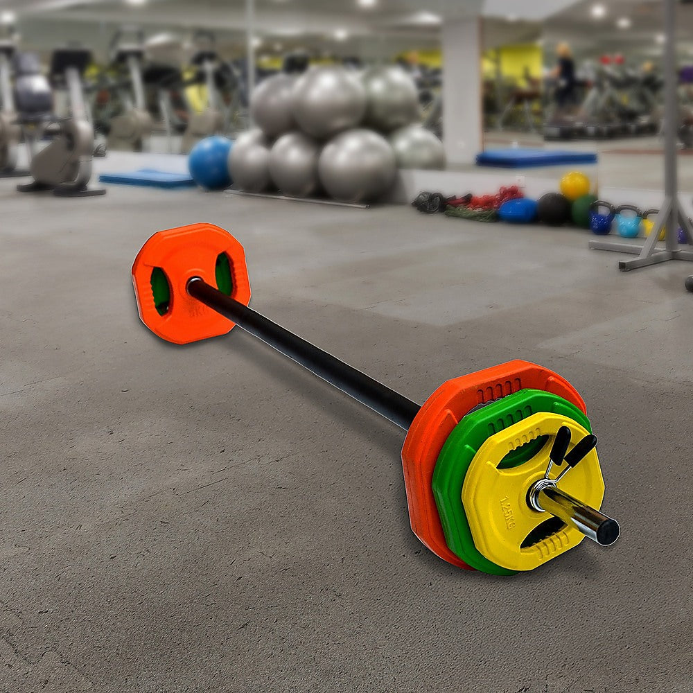 20kg Standard Rubber Coated Barbell Weight Bar for Home Gym V63-822391