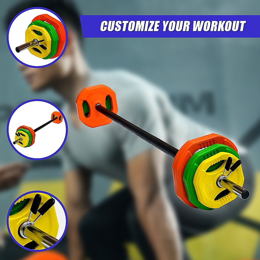 20kg Standard Rubber Coated Barbell Weight Bar for Home Gym V63-822391