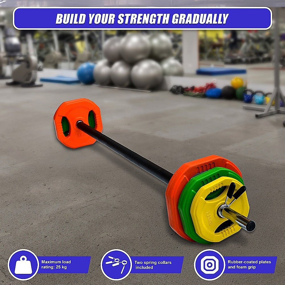 20kg Standard Rubber Coated Barbell Weight Bar for Home Gym V63-822391