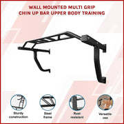 Wall Mounted Multi Grip Chin Up Bar - Heavy Duty Pull Up Station for Upper Body Training V63-822411