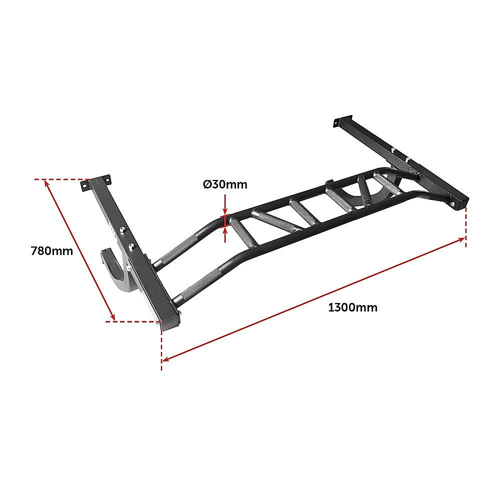 Wall Mounted Multi Grip Chin Up Bar - Heavy Duty Pull Up Station for Upper Body Training V63-822411