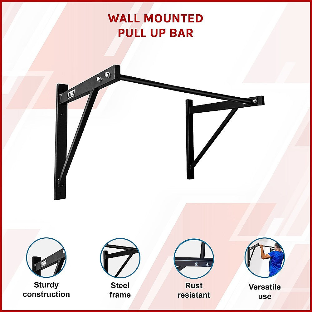 Wall Mounted Pull Up Bar - Heavy Duty Chin Up Station for Home Upper Body Training V63-822481