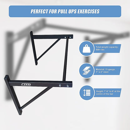 Wall Mounted Pull Up Bar - Heavy Duty Chin Up Station for Home Upper Body Training V63-822481