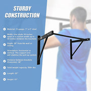 Wall Mounted Pull Up Bar - Heavy Duty Chin Up Station for Home Upper Body Training V63-822481