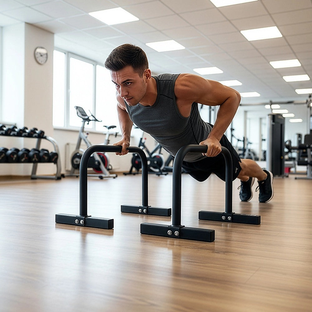 Steel Parallette Bars for Push Ups, Dips & Calisthenics Home Strength Training V63-822491