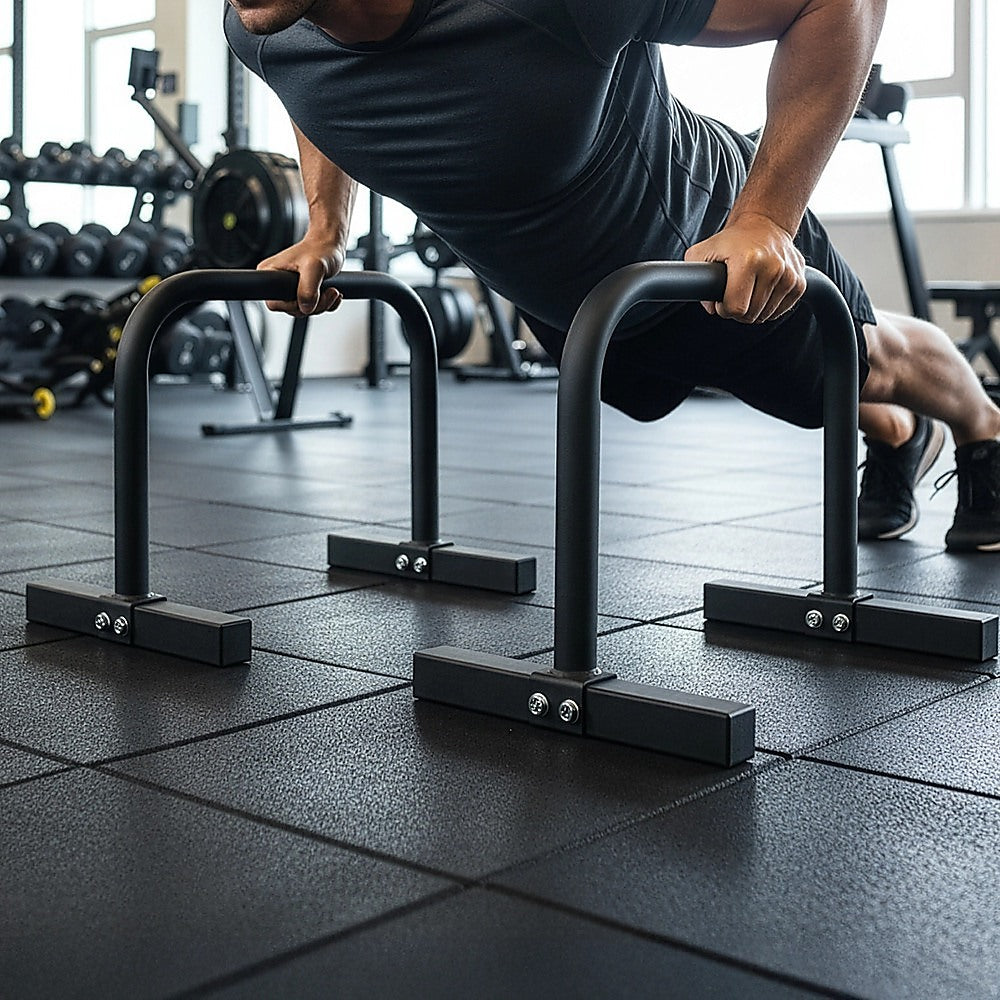 Steel Parallette Bars for Push Ups, Dips & Calisthenics Home Strength Training V63-822491
