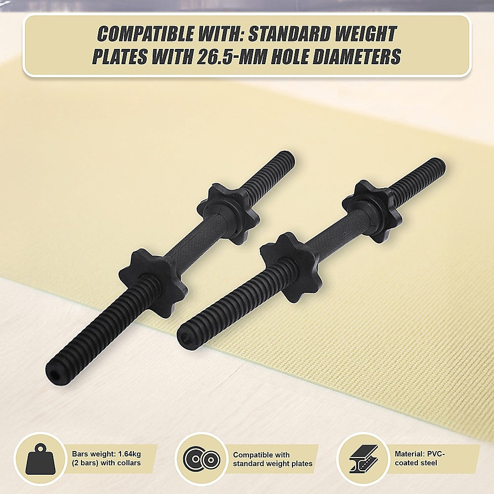 45cm - 1 Pair Dumbbell Bar 25mm Diameter - PVC Coated Dumbell Handle V63-822511