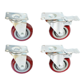 4 x 4" Heavy Duty PU Swivel Castor Wheels With Brake V63-822531