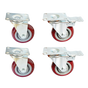 4 x 4" Heavy Duty PU Swivel Castor Wheels With Brake V63-822531