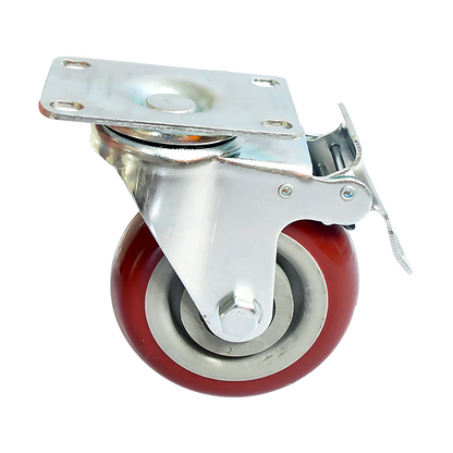 4 x 4" Heavy Duty PU Swivel Castor Wheels With Brake V63-822531