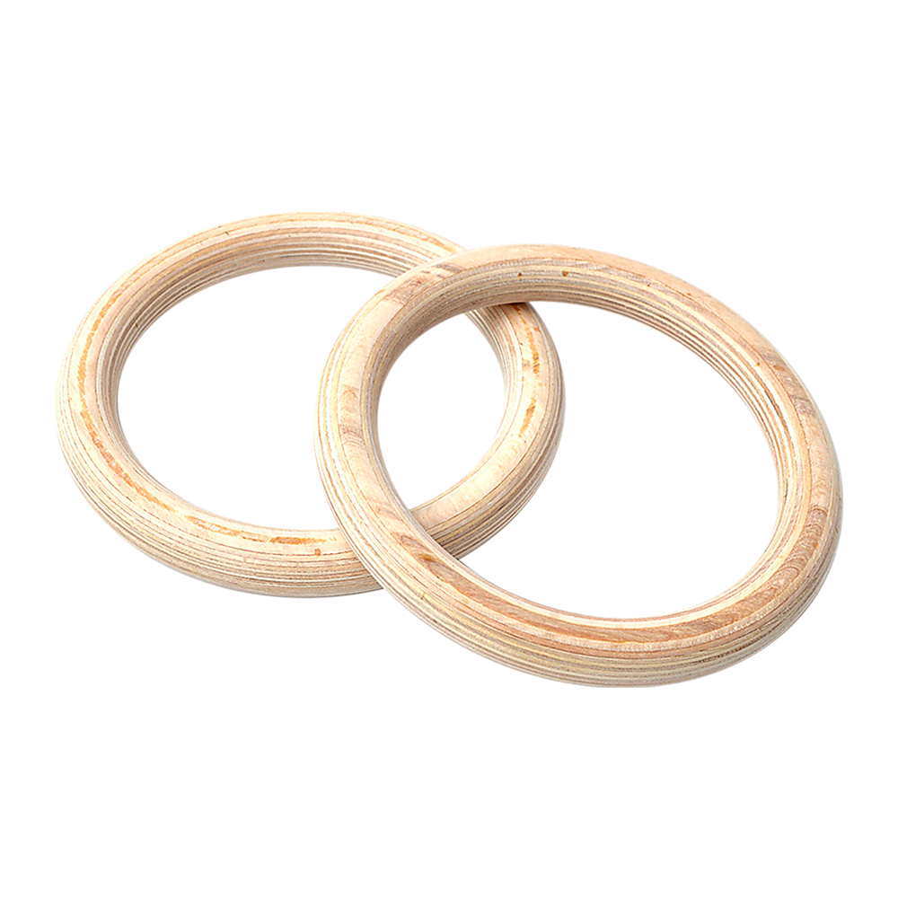 235mm Wooden Gymnastic Rings - Olympic Gym Strength Training & Fitness V63-822581