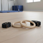 235mm Wooden Gymnastic Rings - Olympic Gym Strength Training & Fitness V63-822581