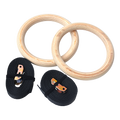 202mm Wooden Gymnastic Rings - Olympic Gym Strength Training & Fitness V63-822591