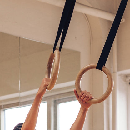 202mm Wooden Gymnastic Rings - Olympic Gym Strength Training & Fitness V63-822591