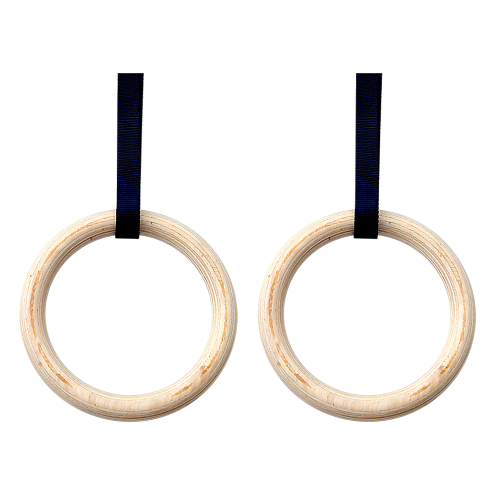 202mm Wooden Gymnastic Rings - Olympic Gym Strength Training & Fitness V63-822591
