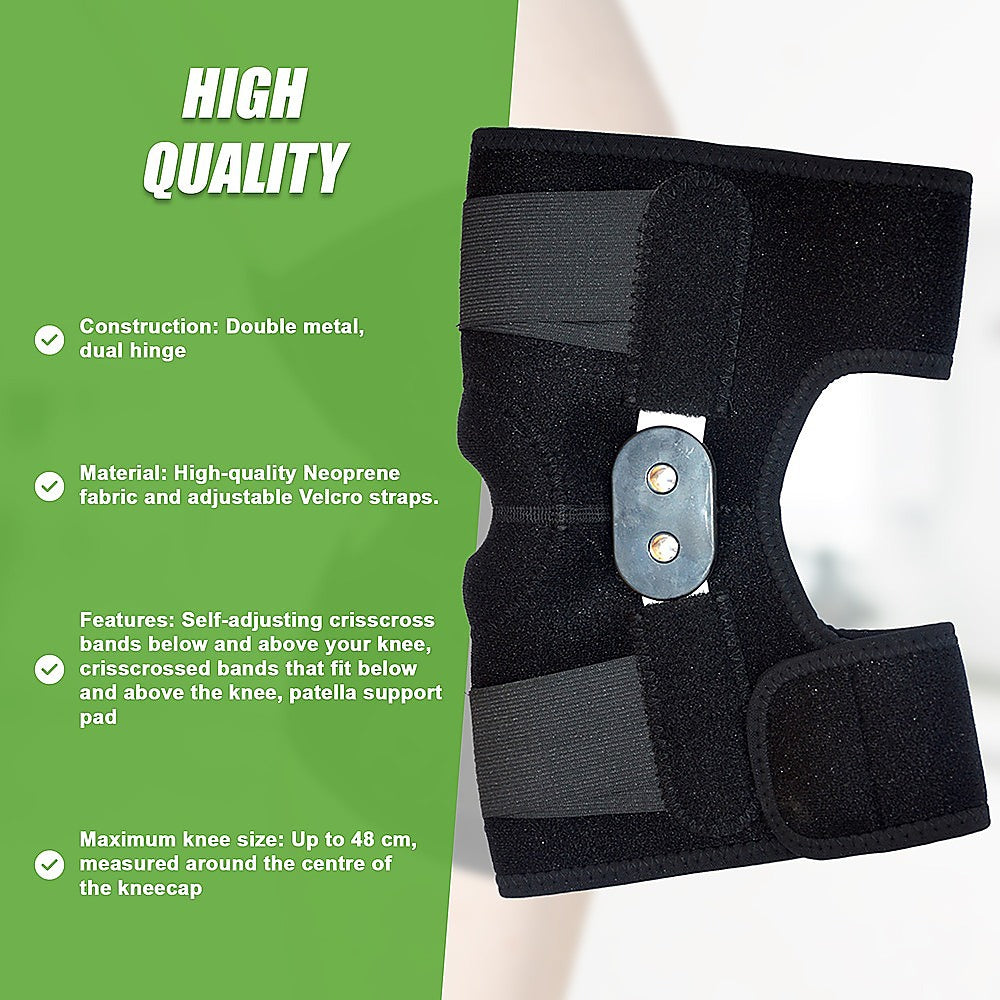 Hinged Full Knee Support Brace Protection Arthritis Injury Sports V63-822601