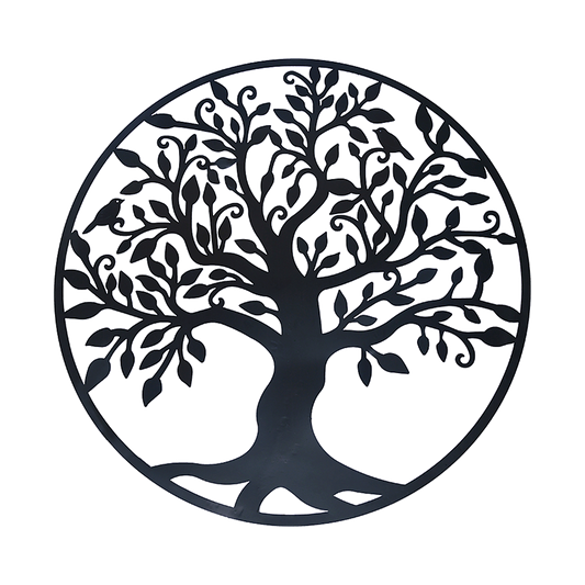 Black Tree of Life Wall Art Hanging Metal Iron Sculpture Garden 60cm V63-822651