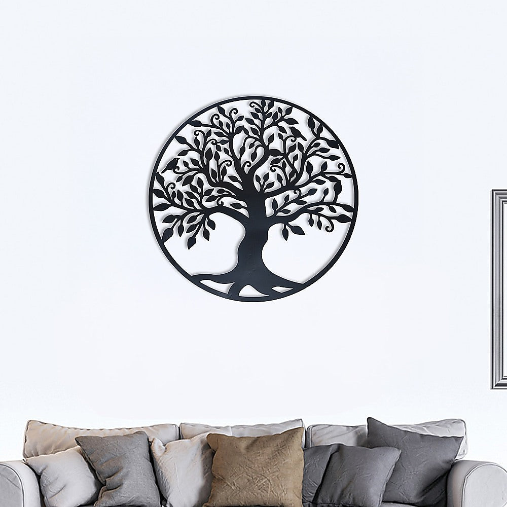Black Tree of Life Wall Art Hanging Metal Iron Sculpture Garden 60cm V63-822651