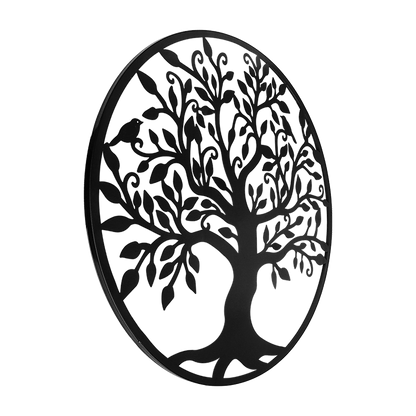 Black Tree of Life Wall Art Hanging Metal Iron Sculpture Garden 60cm V63-822651