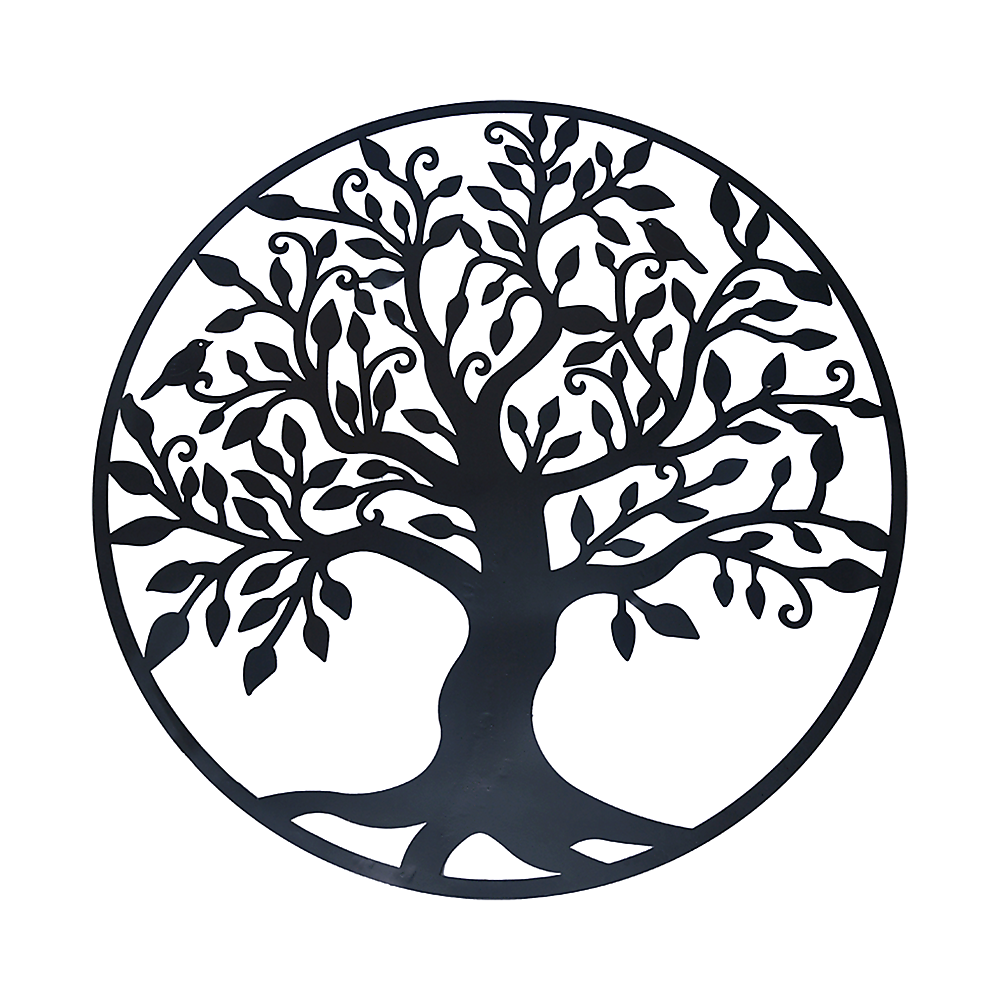 Black Tree of Life Wall Art Hanging Metal Iron Sculpture Garden 99cm V63-822661