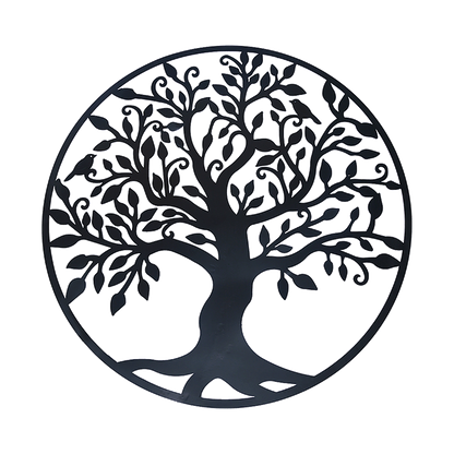 Black Tree of Life Wall Art Hanging Metal Iron Sculpture Garden 99cm V63-822661