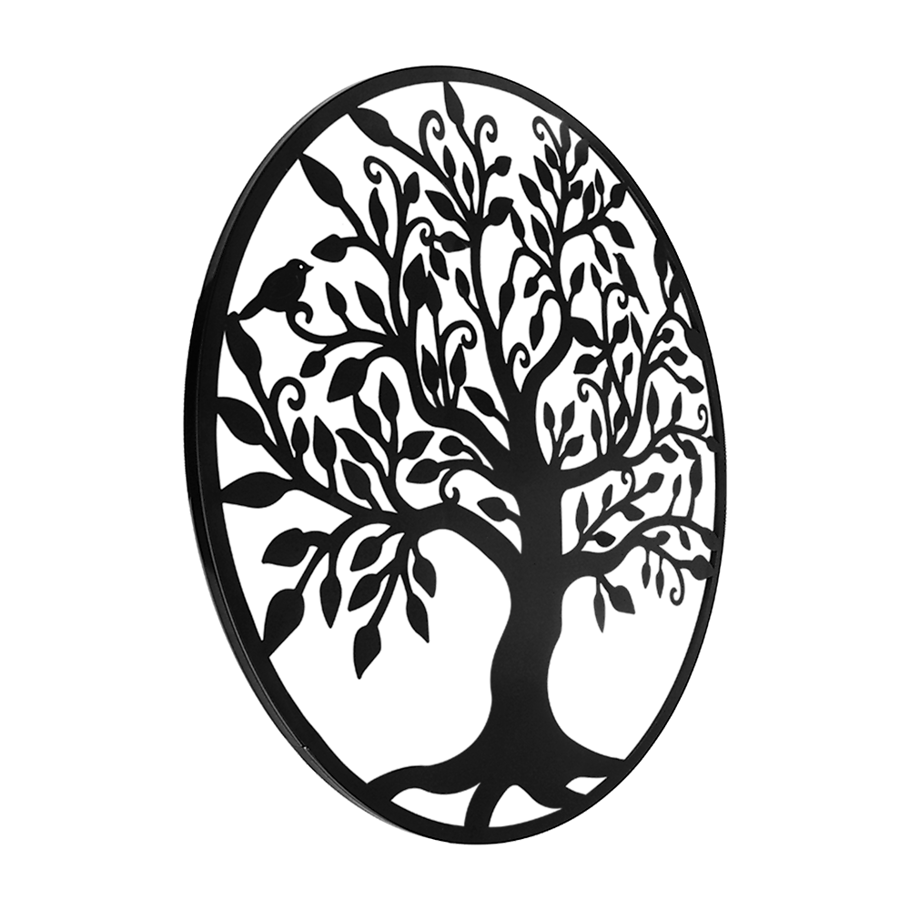 Black Tree of Life Wall Art Hanging Metal Iron Sculpture Garden 99cm V63-822661