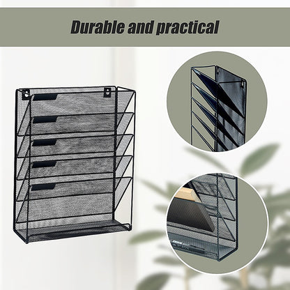 Wall Mount 6 Pocket Hanging File Sorter Organizer Folder Holder Rack Storage V63-822681