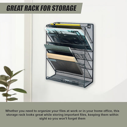 Wall Mount 6 Pocket Hanging File Sorter Organizer Folder Holder Rack Storage V63-822681