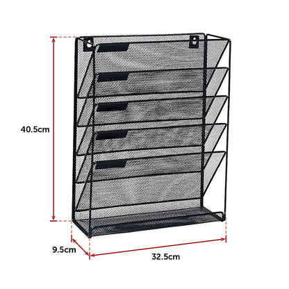 Wall Mount 6 Pocket Hanging File Sorter Organizer Folder Holder Rack Storage V63-822681