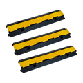 3pcs 2-Cable Rubber Electrical Wire Cover Heavy Duty Protector Dual Channel V63-822701