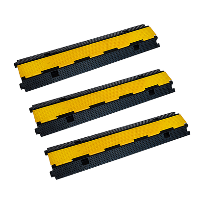 3pcs 2-Cable Rubber Electrical Wire Cover Heavy Duty Protector Dual Channel V63-822701
