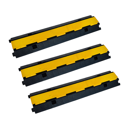 3pcs 2-Cable Rubber Electrical Wire Cover Heavy Duty Protector Dual Channel V63-822701