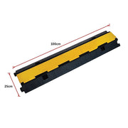 3pcs 2-Cable Rubber Electrical Wire Cover Heavy Duty Protector Dual Channel V63-822701