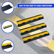 3pcs 2-Cable Rubber Electrical Wire Cover Heavy Duty Protector Dual Channel V63-822701