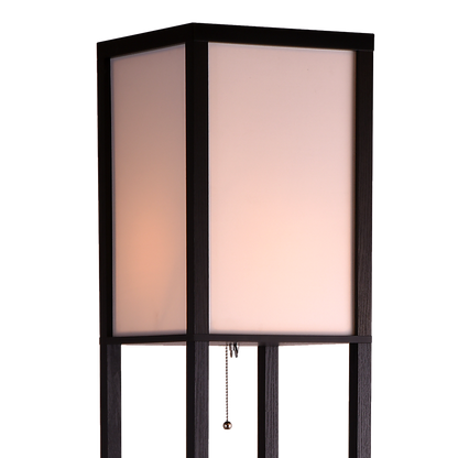 Shelf Floor Lamp - Shade Diffused Light Source with Open-Box Shelves V63-822801