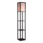 Shelf Floor Lamp - Shade Diffused Light Source with Open-Box Shelves V63-822801