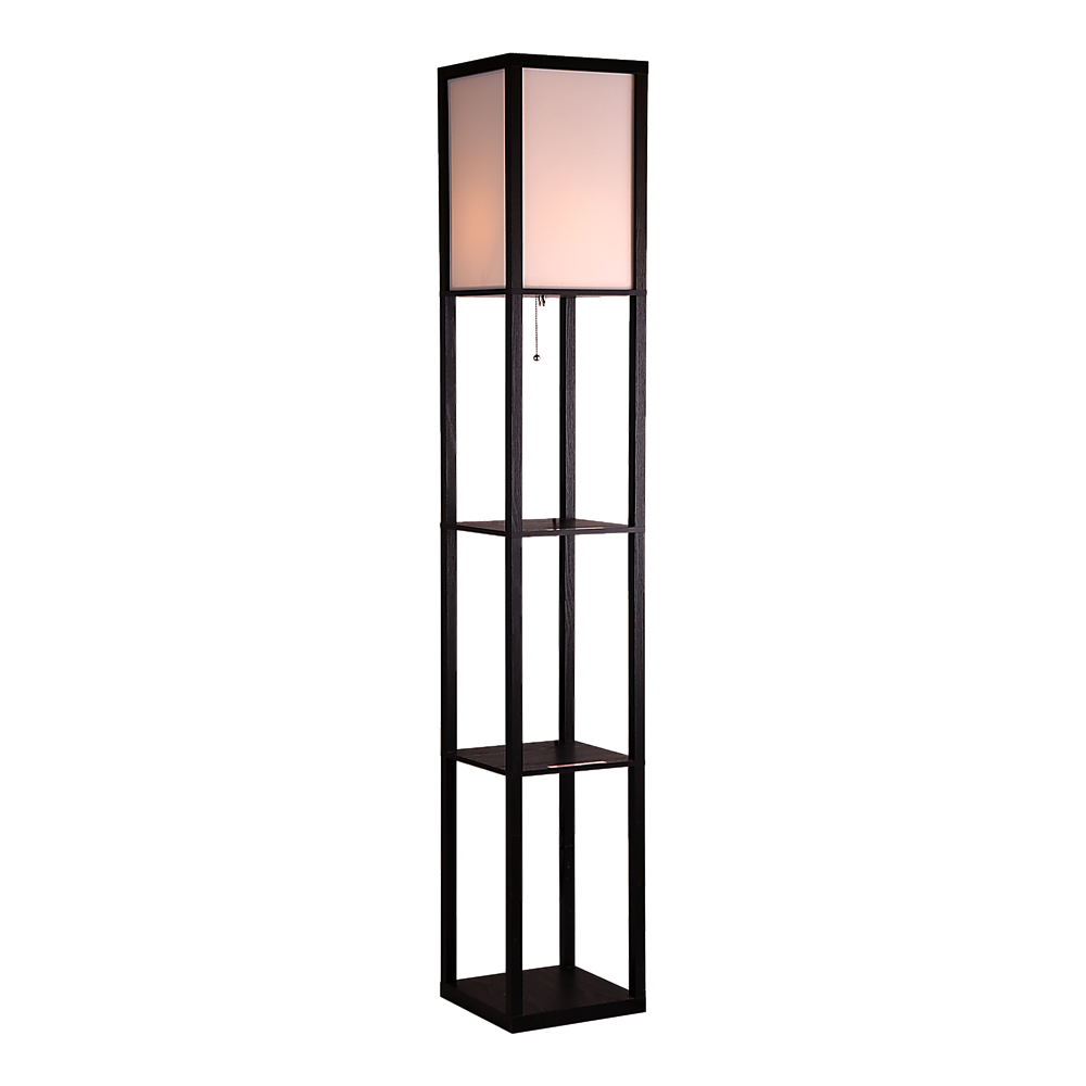 Shelf Floor Lamp - Shade Diffused Light Source with Open-Box Shelves V63-822801