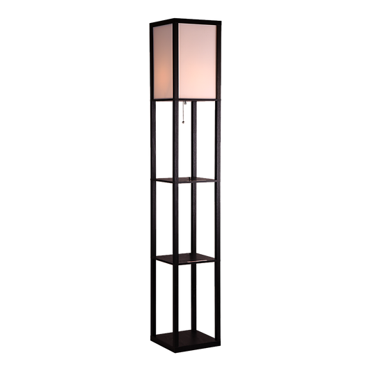 Shelf Floor Lamp - Shade Diffused Light Source with Open-Box Shelves V63-822801