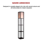 Shelf Floor Lamp - Shade Diffused Light Source with Open-Box Shelves V63-822801