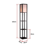 Shelf Floor Lamp - Shade Diffused Light Source with Open-Box Shelves V63-822801